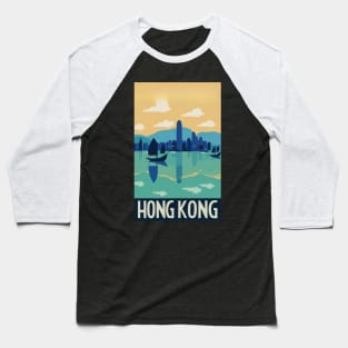 A Vintage Travel Art of Hong Kong - China Baseball T-Shirt